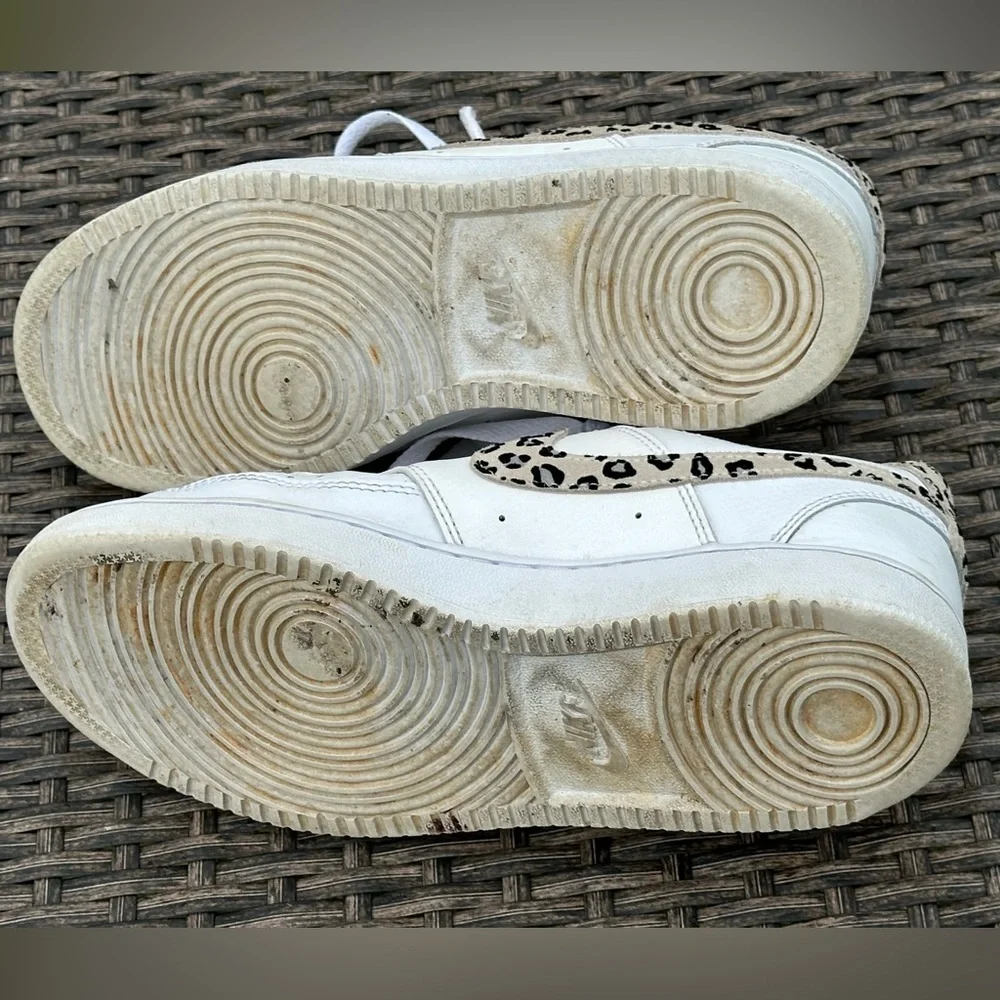 Nike Court Vision Low Leopard Swoosh Sneakers  Size:8.5